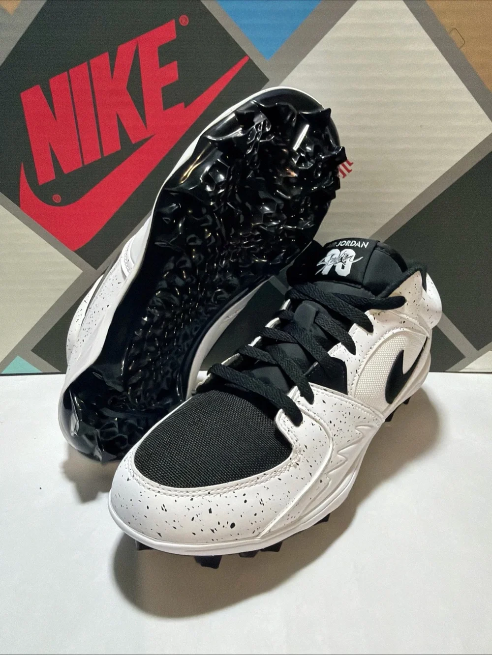 Air Jordan Stadium 90 Low TD White Black Cleats HQ0210-100 Men’s